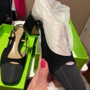 Sam Edelman Black Two-tone Heels with Ankle Strap